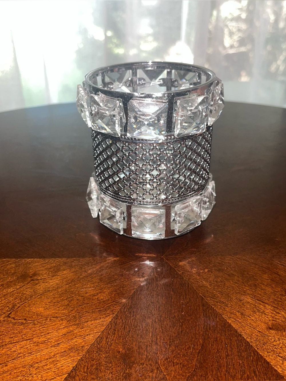 Silver Crystal Mesh Makeup Brush Holder